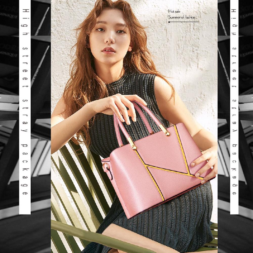 Nicole & Doris 2 Pcs Gold Line Handbags Set