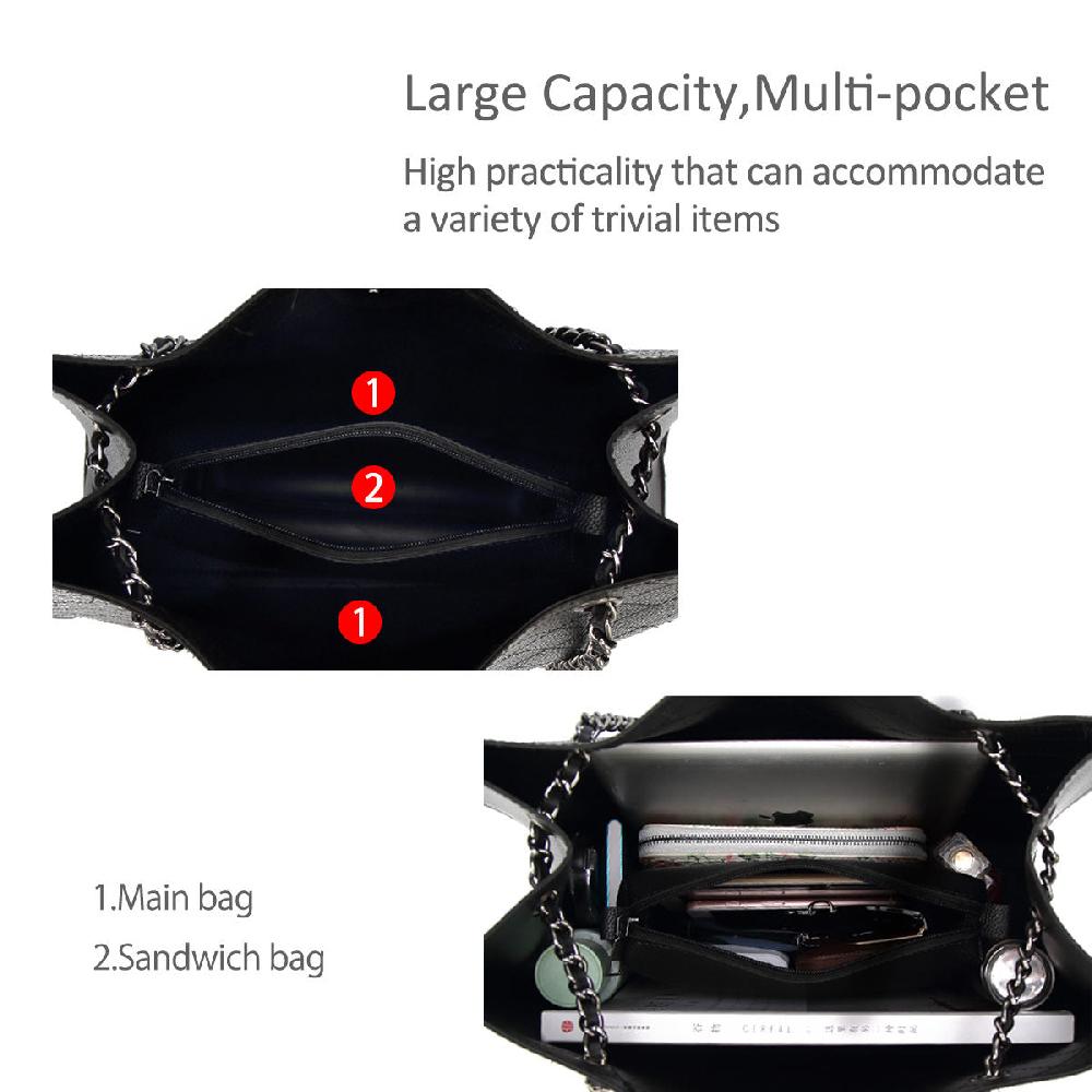 Nicole & Doris 2 Pcs Minimalist Plaid Handbag Sets