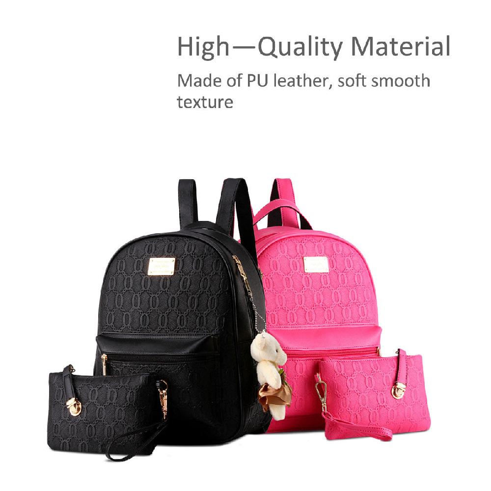 Nicole & Doris 2 Pcs Patterned Backpack With Purse