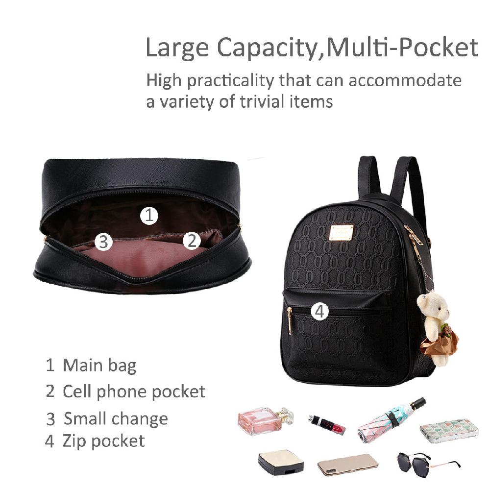 Nicole & Doris 2 Pcs Patterned Backpack With Purse