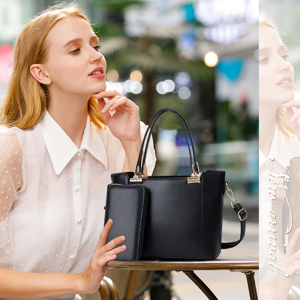 Nicole & Doris 2 Pcs Plain Female Handbag Sets