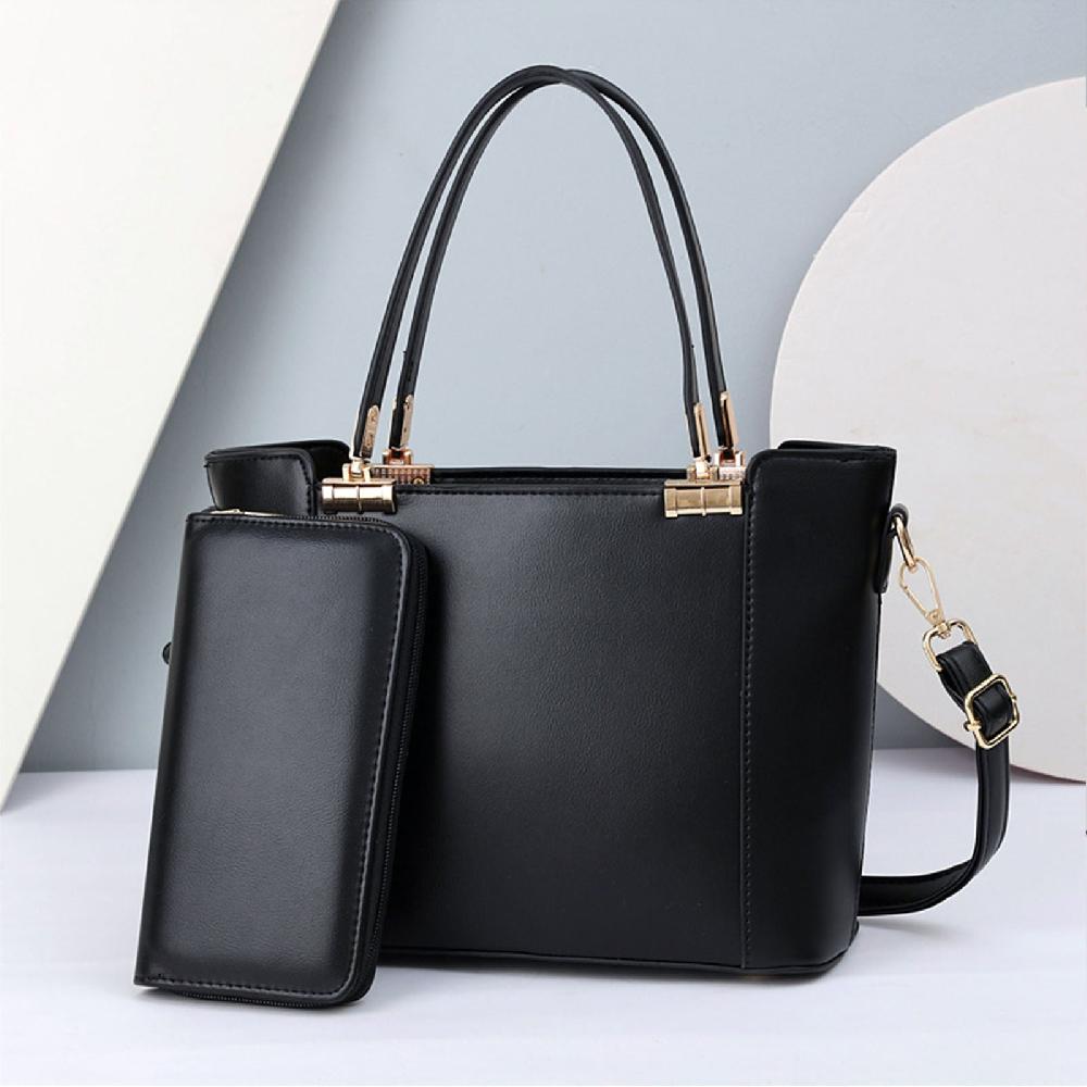 Nicole & Doris 2 Pcs Plain Female Handbag Sets