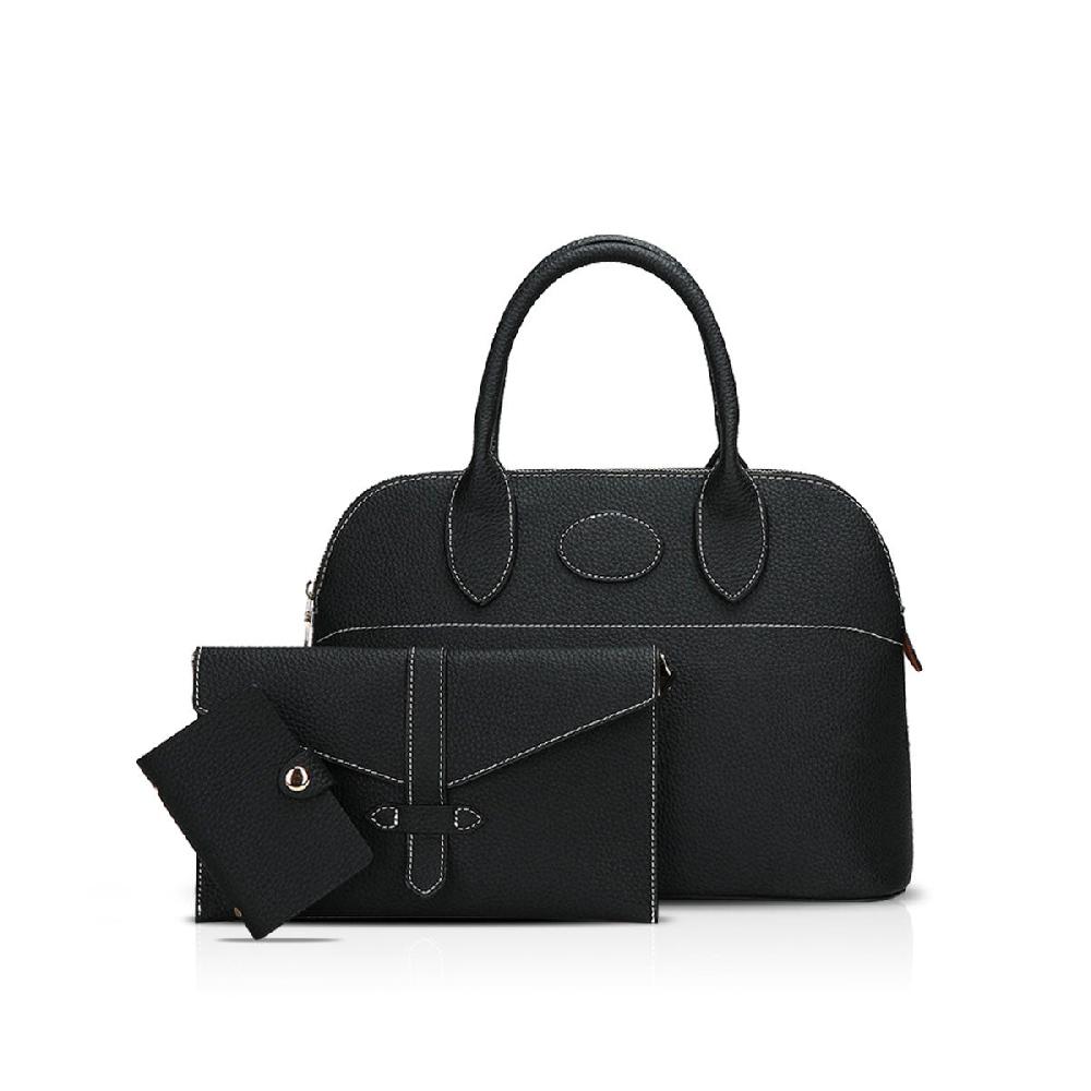 nicole & doris 3 Pcs White Stitching Handbags Set