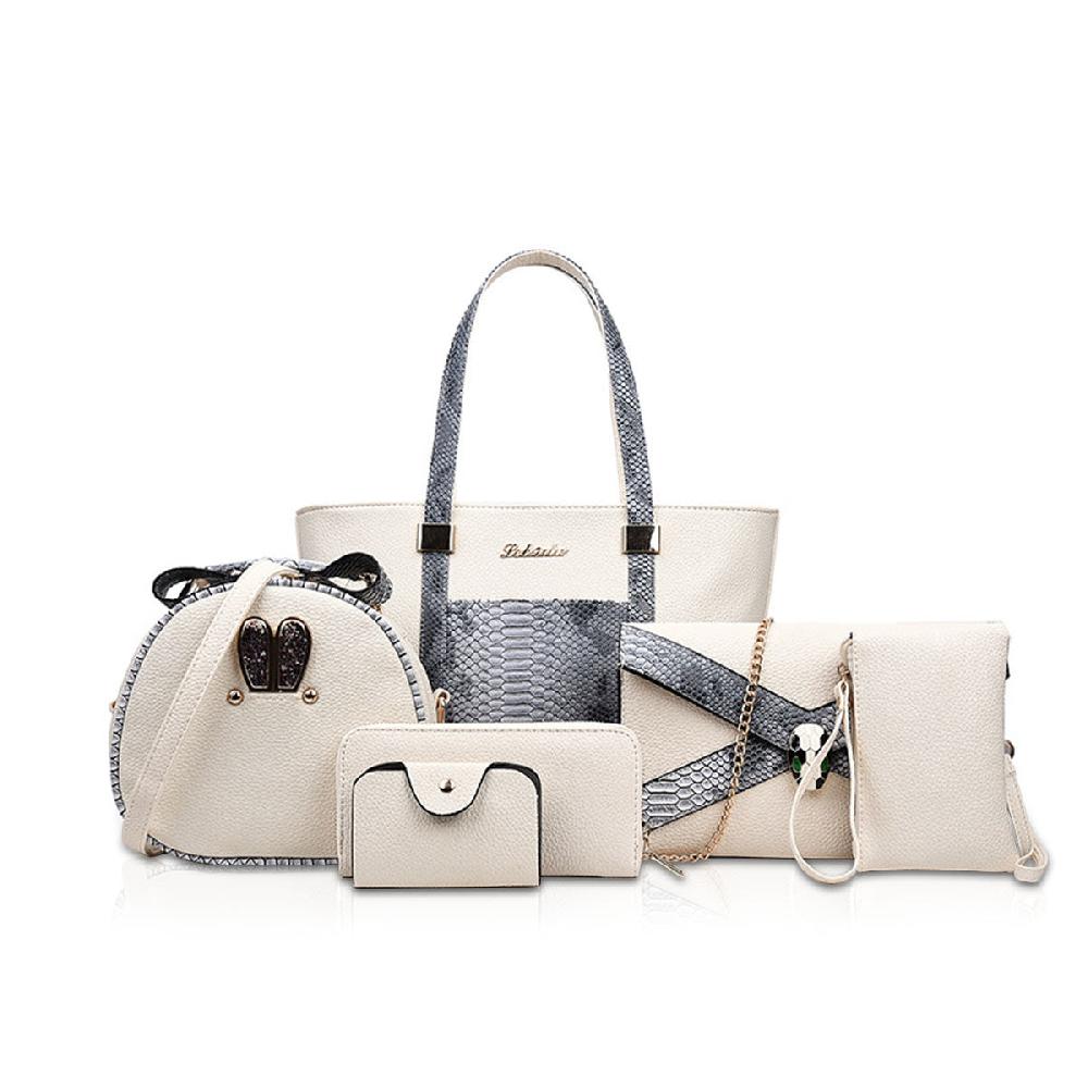 nicole & doris 6 Pcs Croc Decor Ladies Handbag Sets