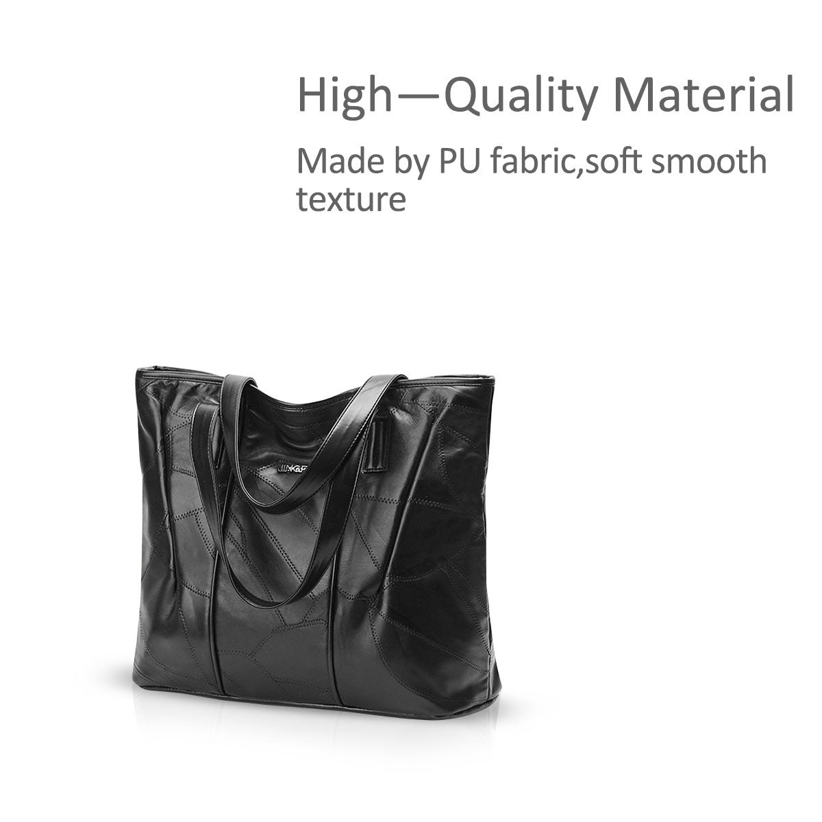 Nicole & Doris Black Glossy Patterned Tote Bag