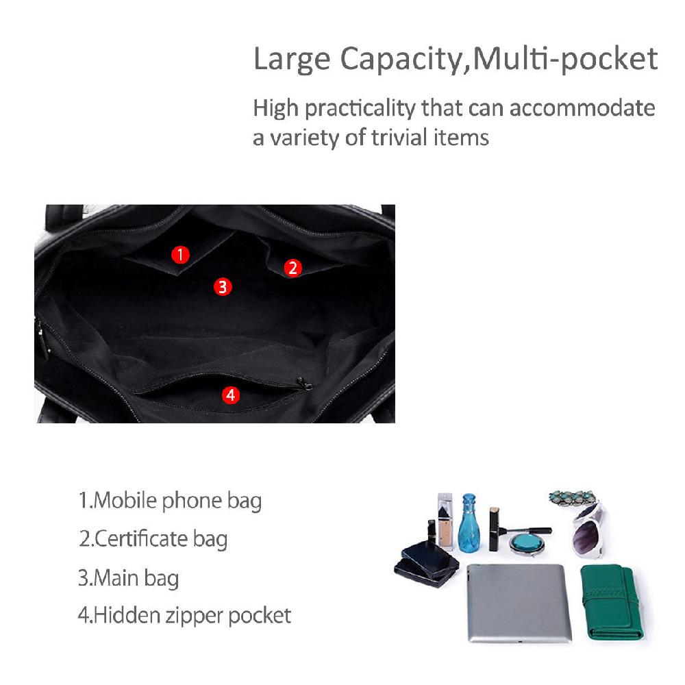 Nicole & Doris Black Glossy Patterned Tote Bag