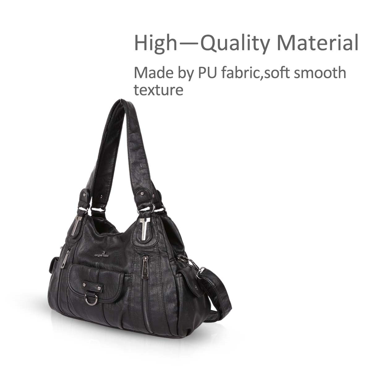 Nicole & Doris Black Vintage PU Ladies Tote Bag