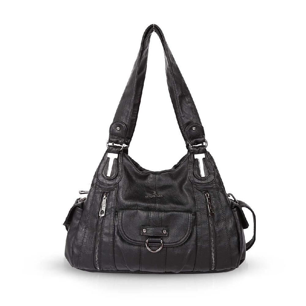 nicole & doris Black Vintage PU Ladies Tote Bag