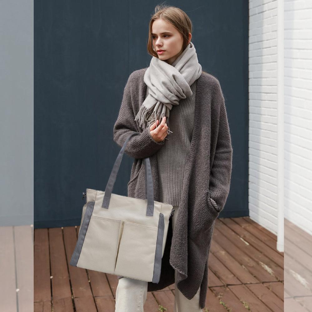 Nicole & Doris Canvas Multi Pockets Tote Bag