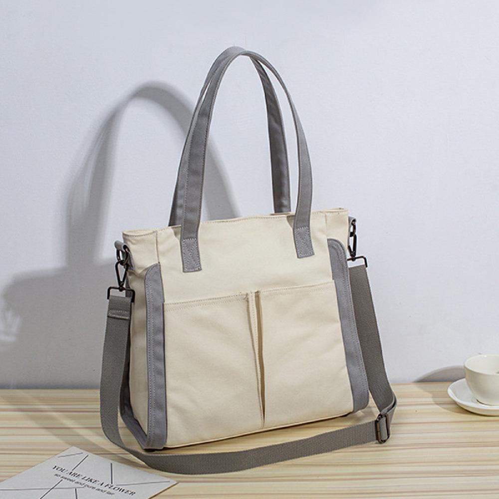 Nicole & Doris Canvas Multi Pockets Tote Bag