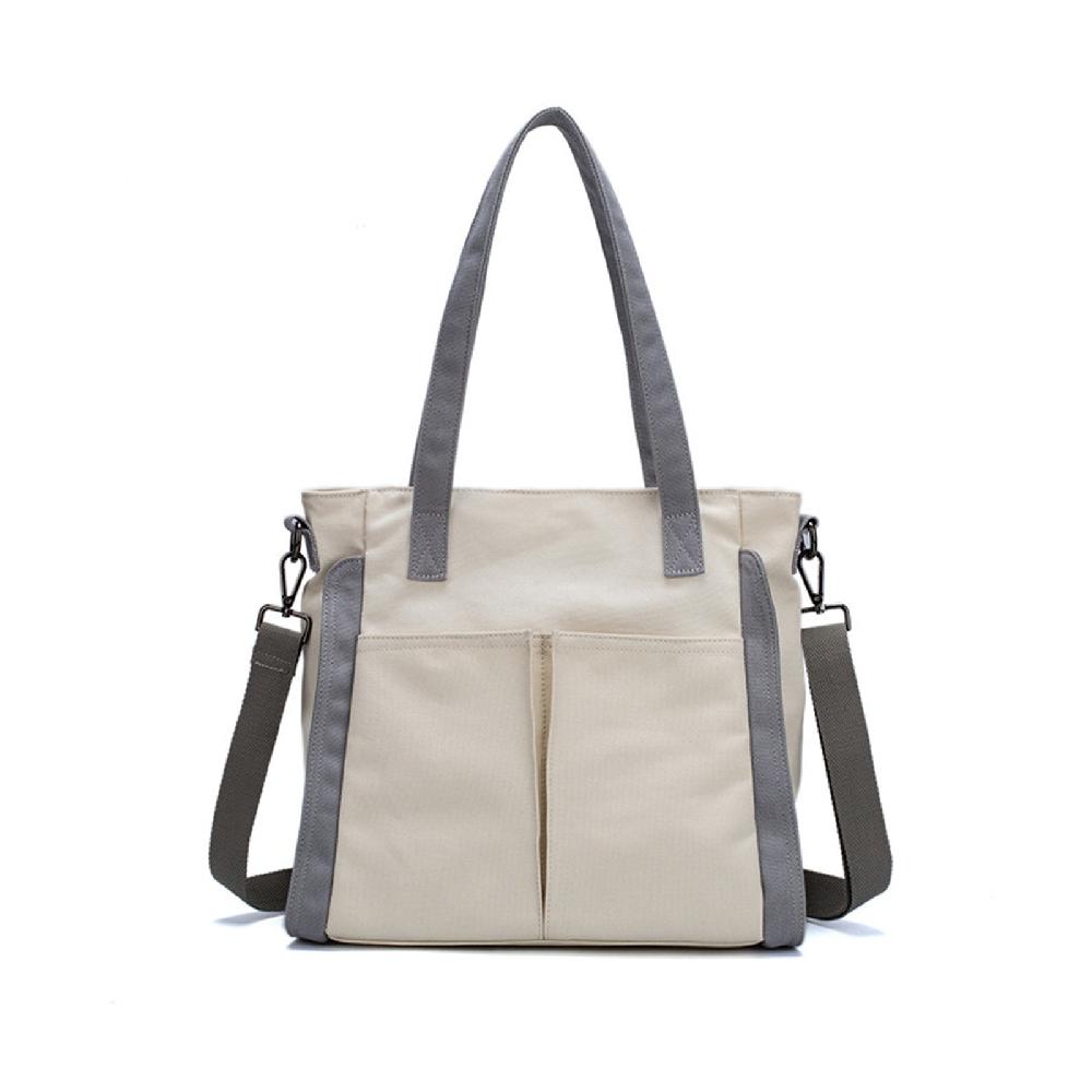 nicole & doris Canvas Multi Pockets Tote Bag