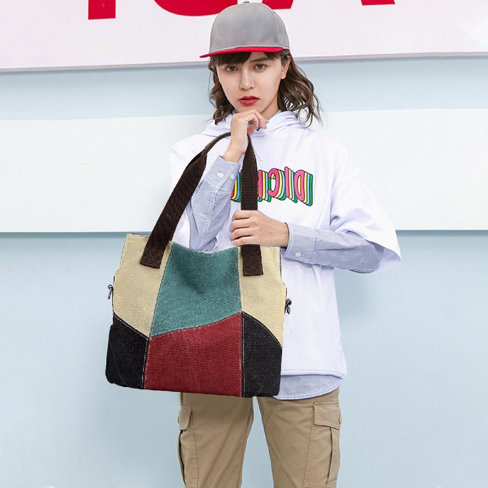 Nicole & Doris Canvas Multicolor Shoulder Bag Casual