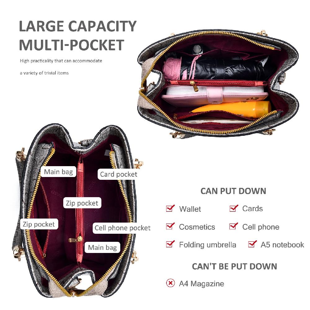 Nicole & Doris Cat & Tassel Decor Glossy Handbag