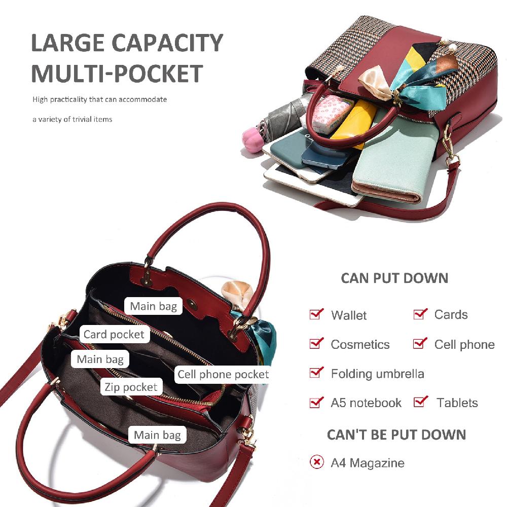 Nicole & Doris Chic Bow Tie Silk Scarf Decor Handbag