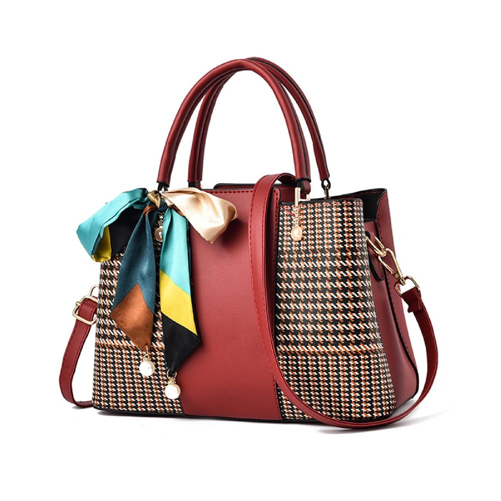 nicole & doris Chic Bow Tie Silk Scarf Decor Handbag