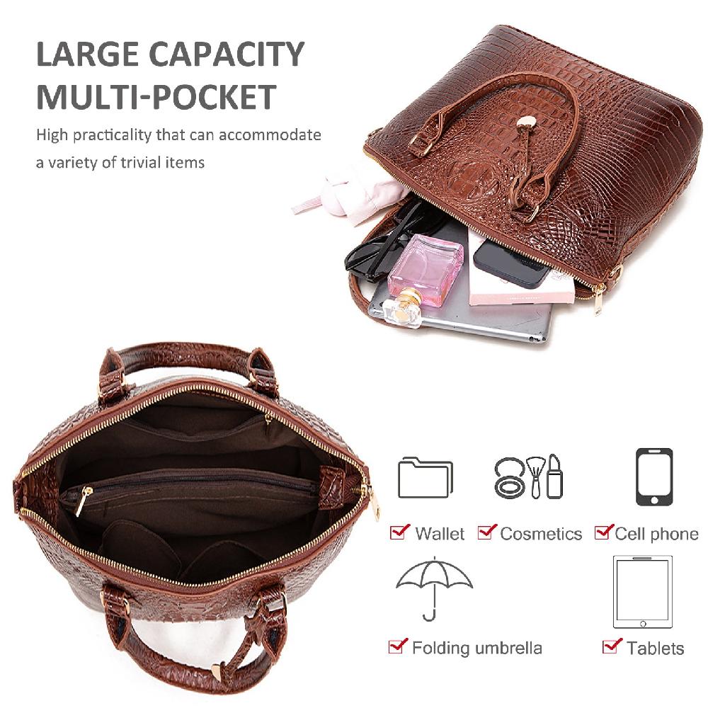 Nicole & Doris Classic Crocodile Handbag