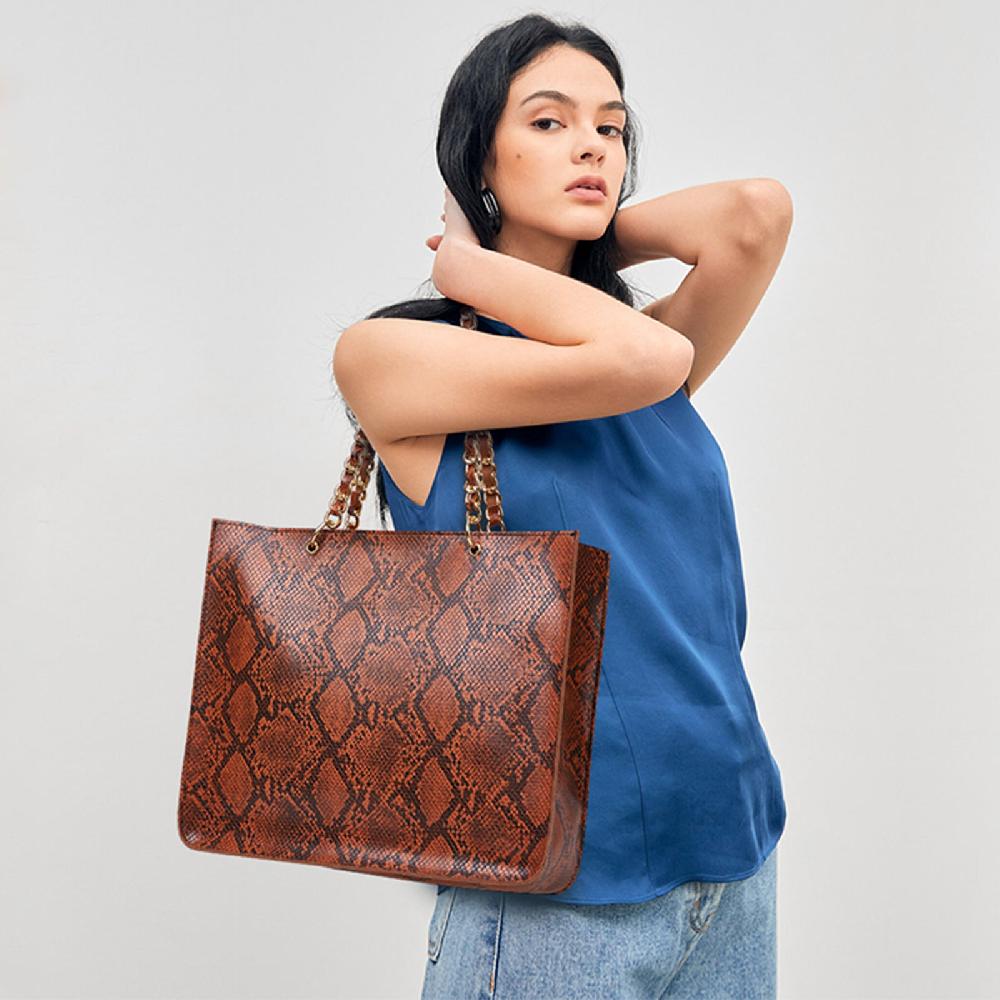 Nicole & Doris Classic Snakeskin Pattern Tote Bag