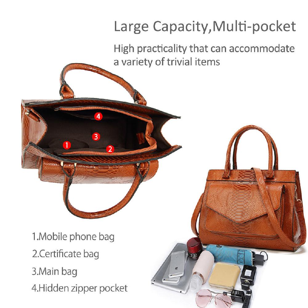 Nicole & Doris Croc Pattern Messenger Bag