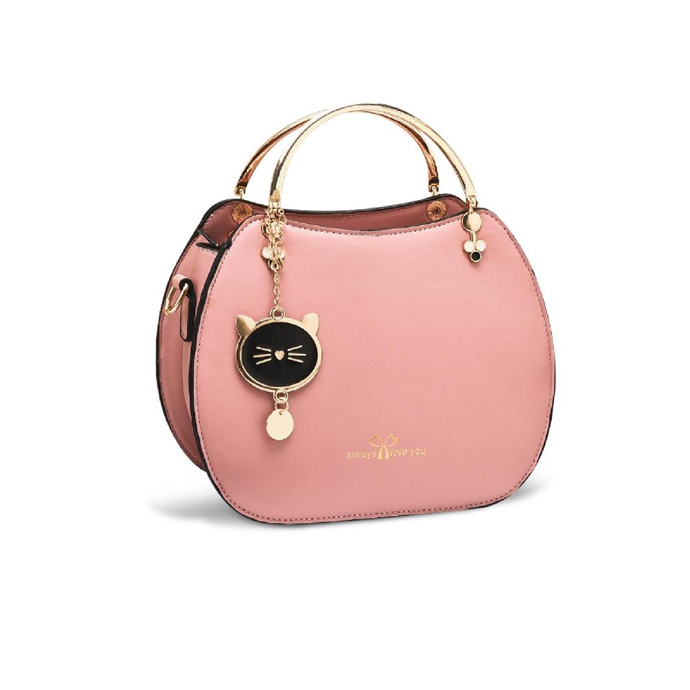 Nicole & Doris Cute Handbag Purse With Cat Pendant