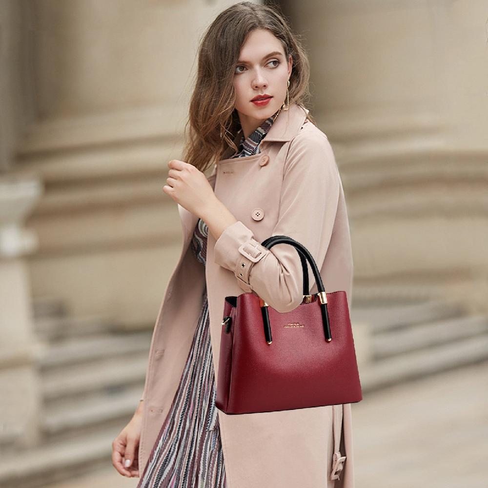 Nicole & Doris Elegant Two Colours PU Messenger Bag