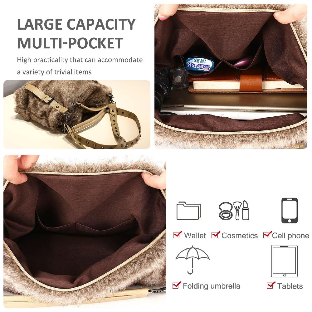 Nicole & Doris Faux Fur Handbag Plush