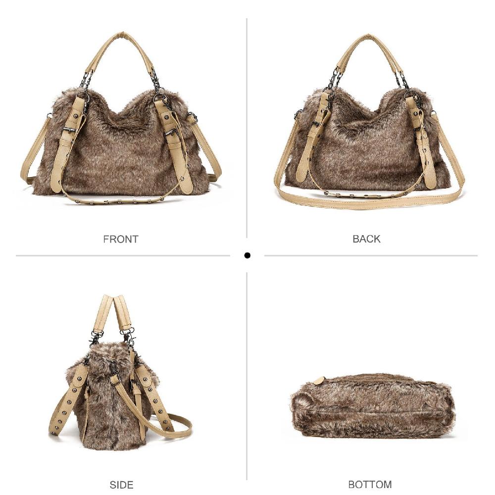 Nicole & Doris Faux Fur Handbag Plush