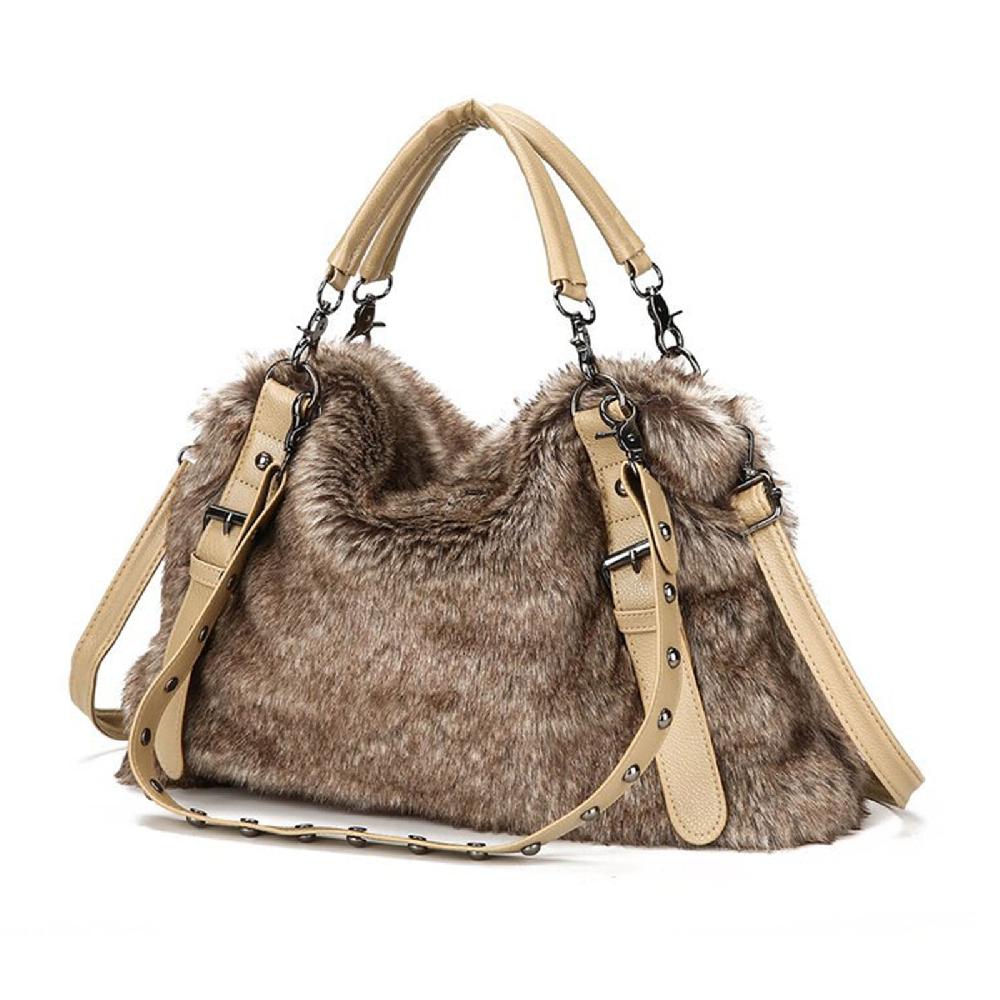nicole & doris Faux Fur Handbag Plush