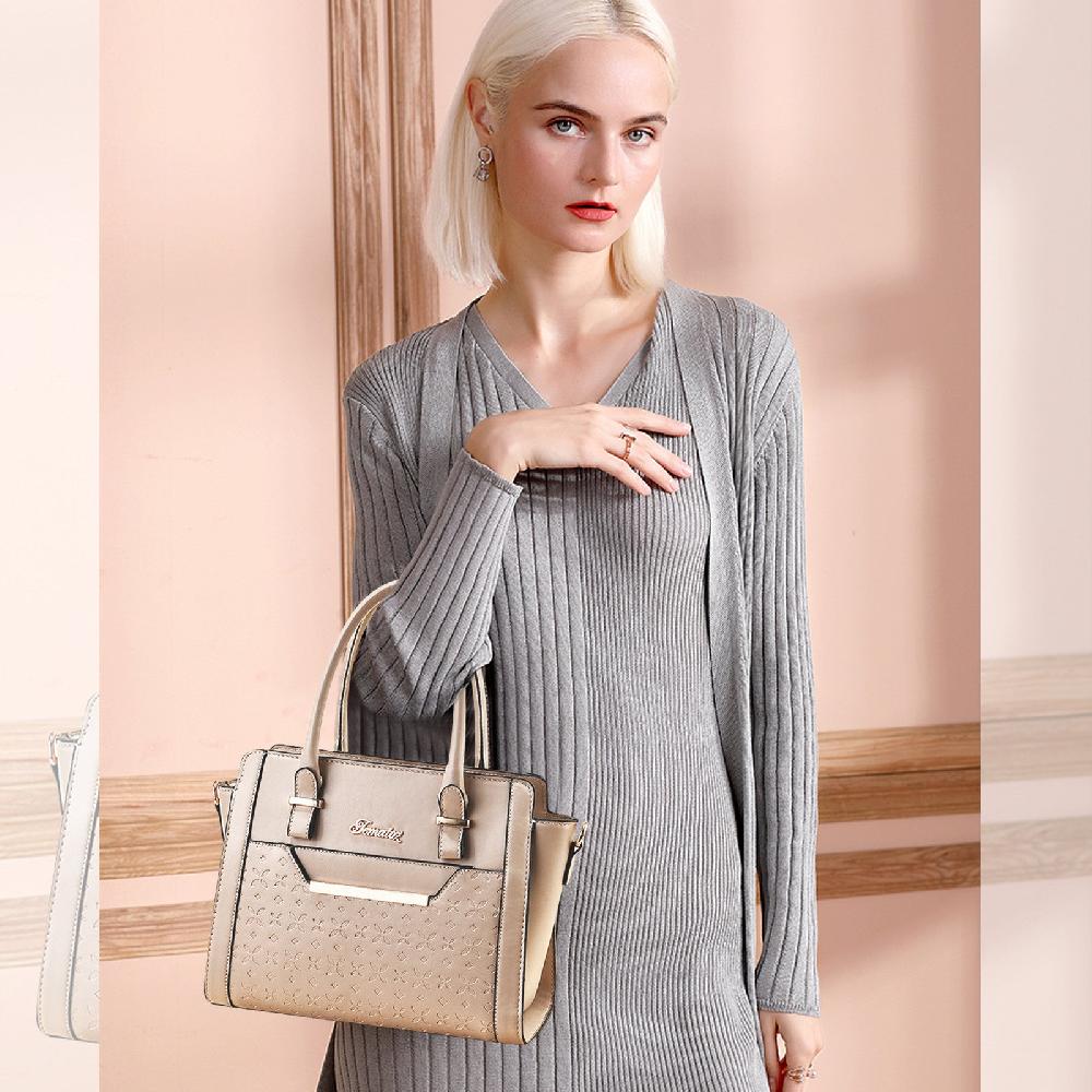 Nicole & Doris Faux Leather Patterned Handbags Set