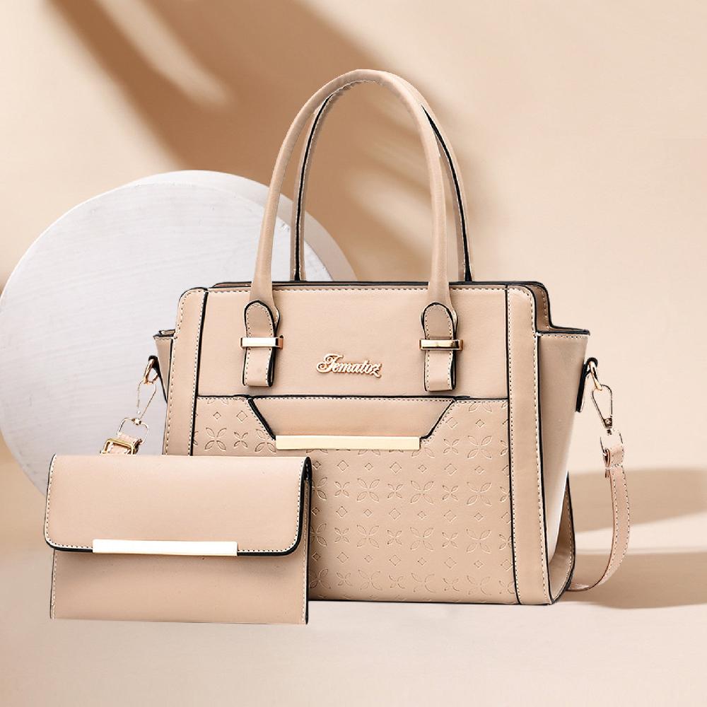 Nicole & Doris Faux Leather Patterned Handbags Set