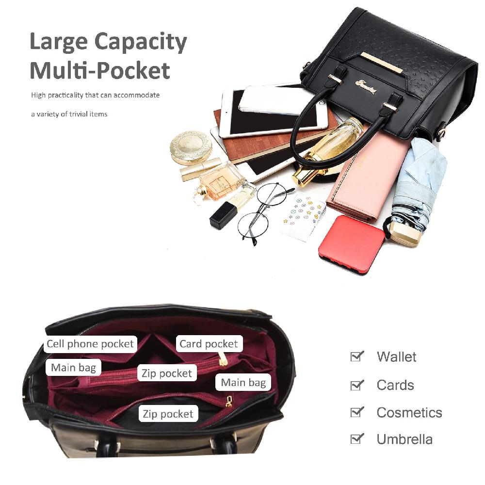 Nicole & Doris Faux Leather Patterned Handbags Set