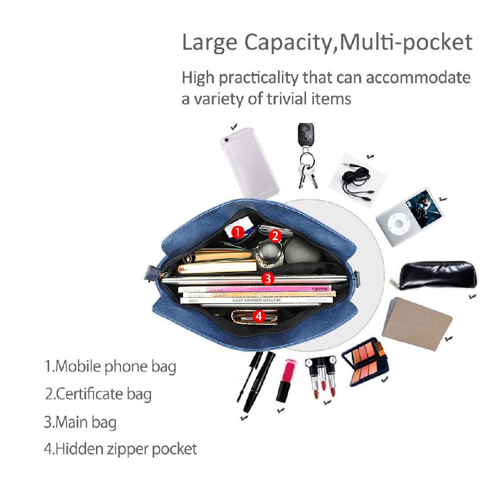 Nicole & Doris Faux Leather Single Colour Tote Bag