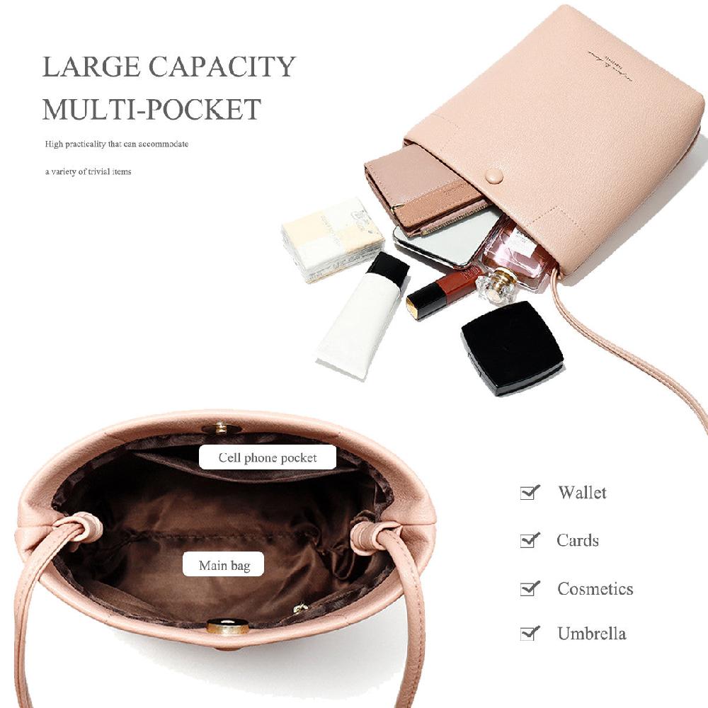 Nicole & Doris Female Black Bucket Messenger Bag