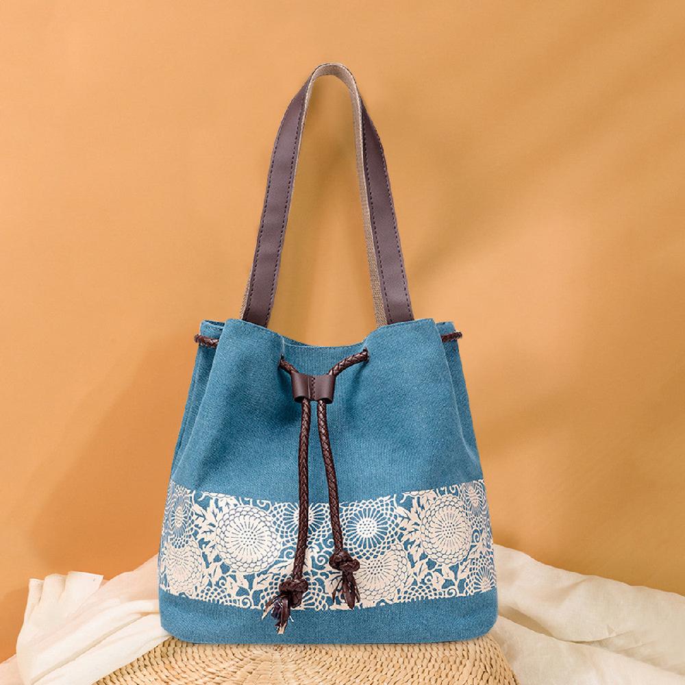 Nicole & Doris Flower Graphic Canvas Tote Bag