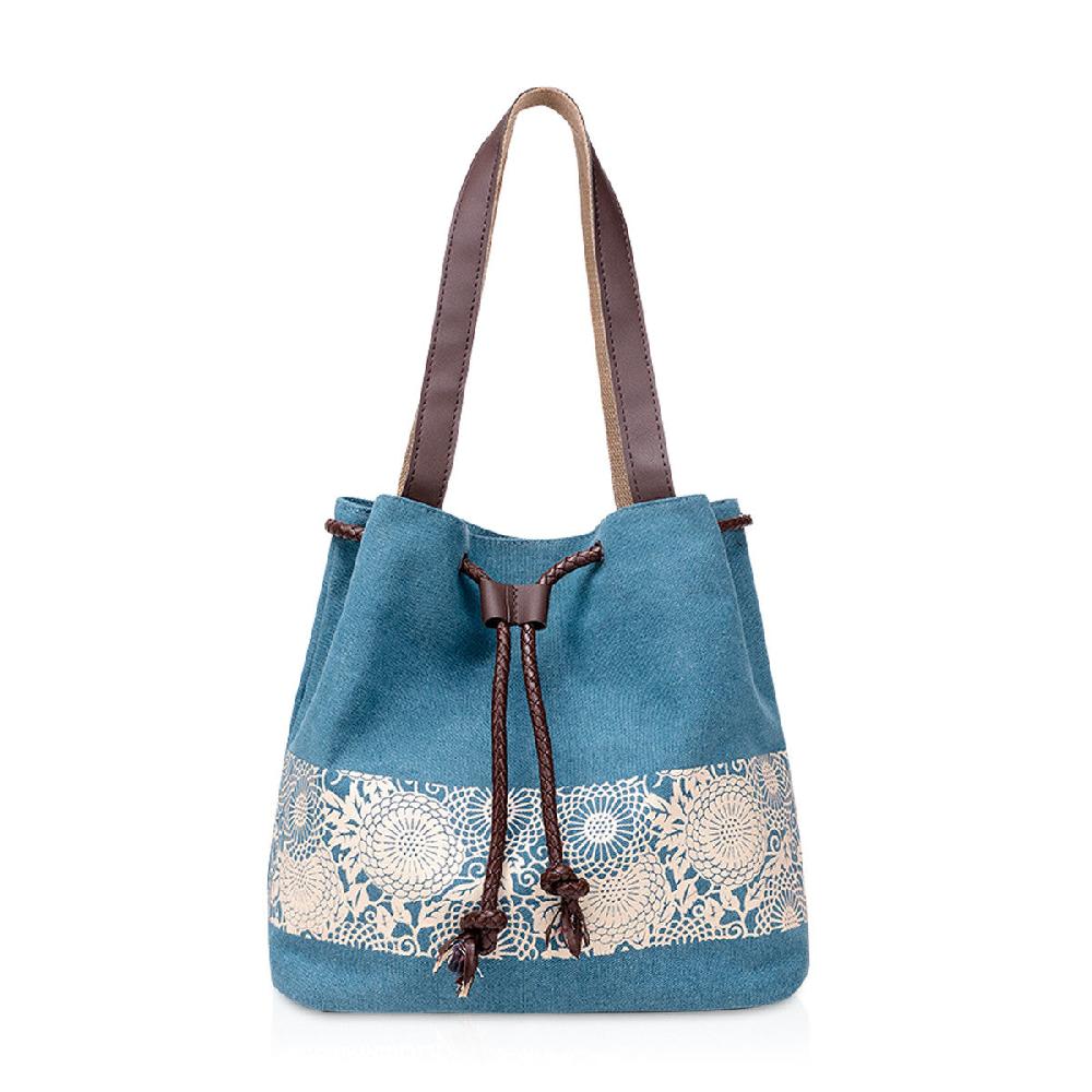 nicole & doris Flower Graphic Canvas Tote Bag