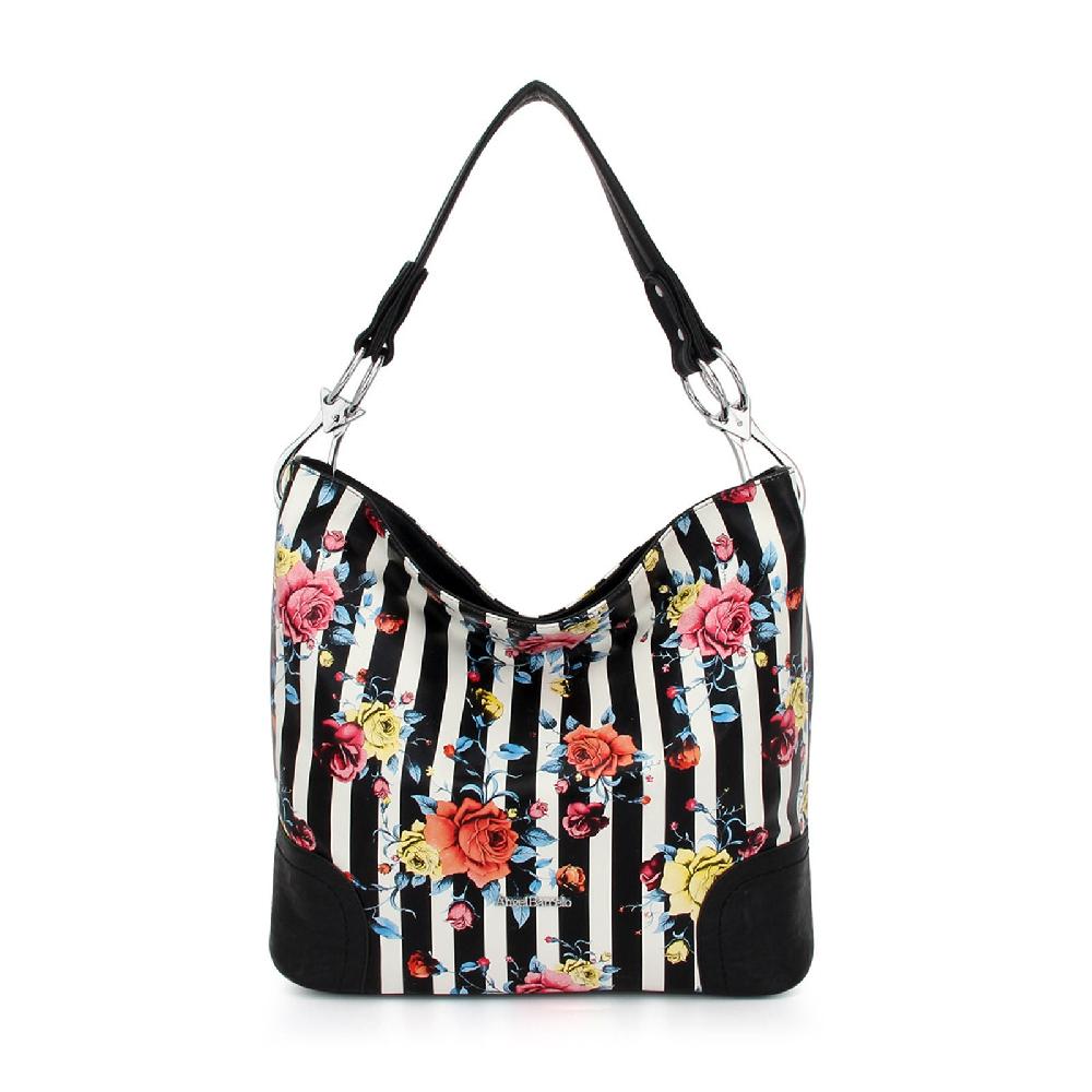 nicole & doris Flower Pattern & Stripe Tote Bag