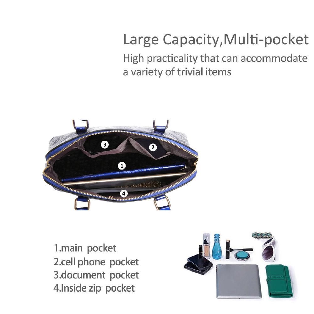 Nicole & Doris Glossy Flower Embossed Handbag Sets