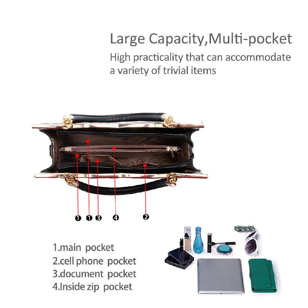Nicole & Doris Gold Bow Decor Plaid Ladies Handbag