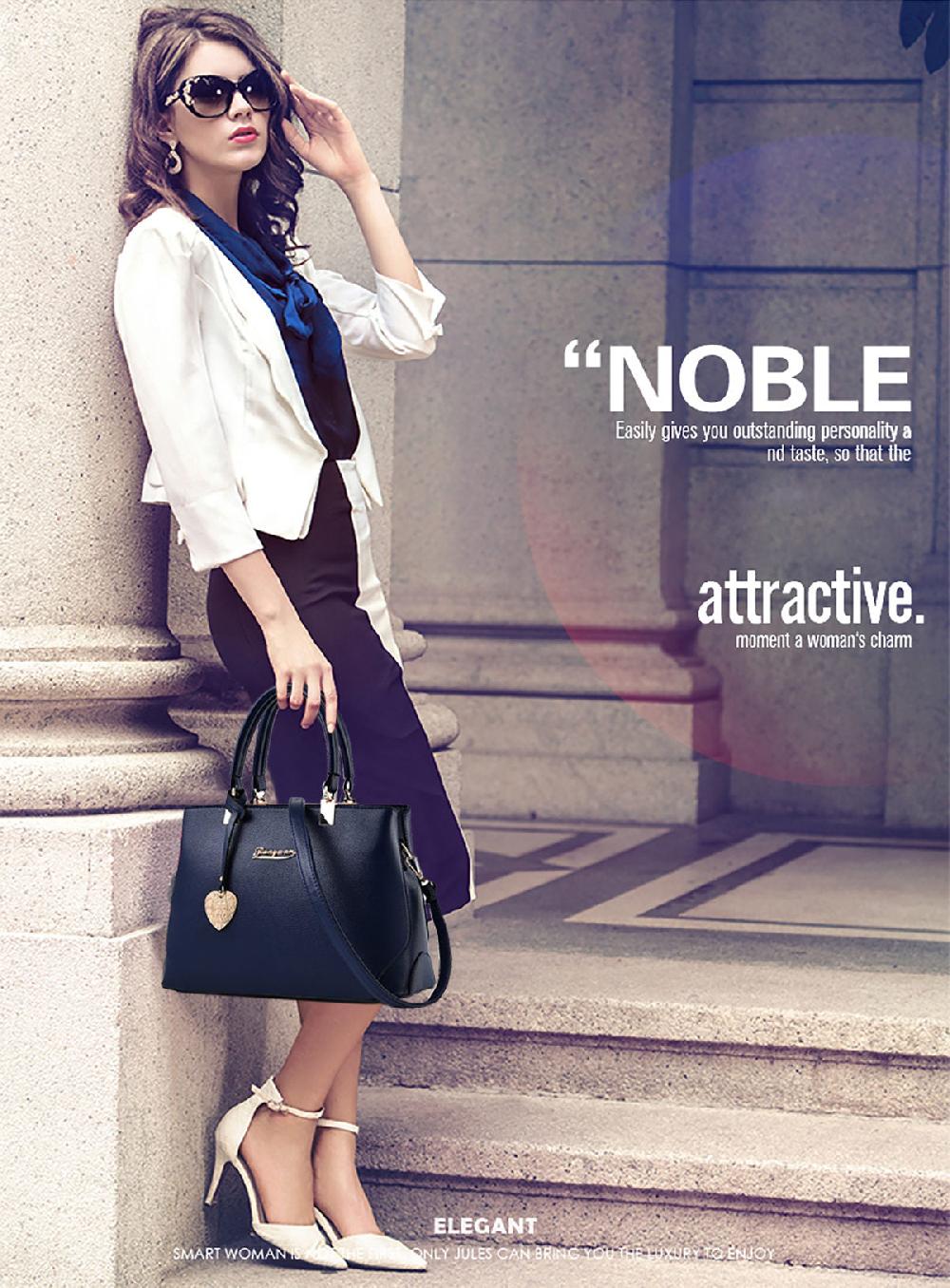 Nicole & Doris Gold Leaf Bag Charm Ladies Handbag