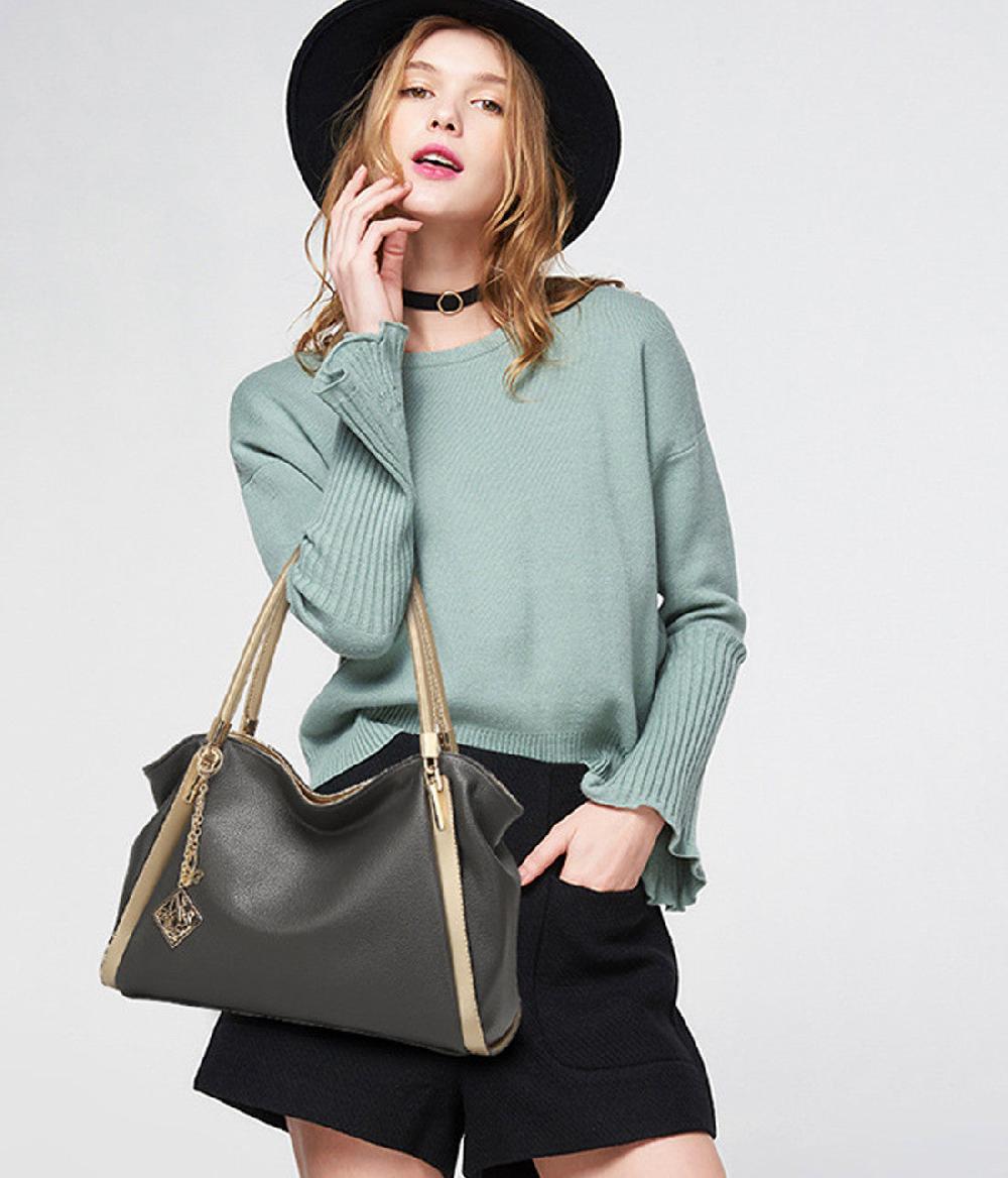 Nicole & Doris Gold Top Handle Handbag