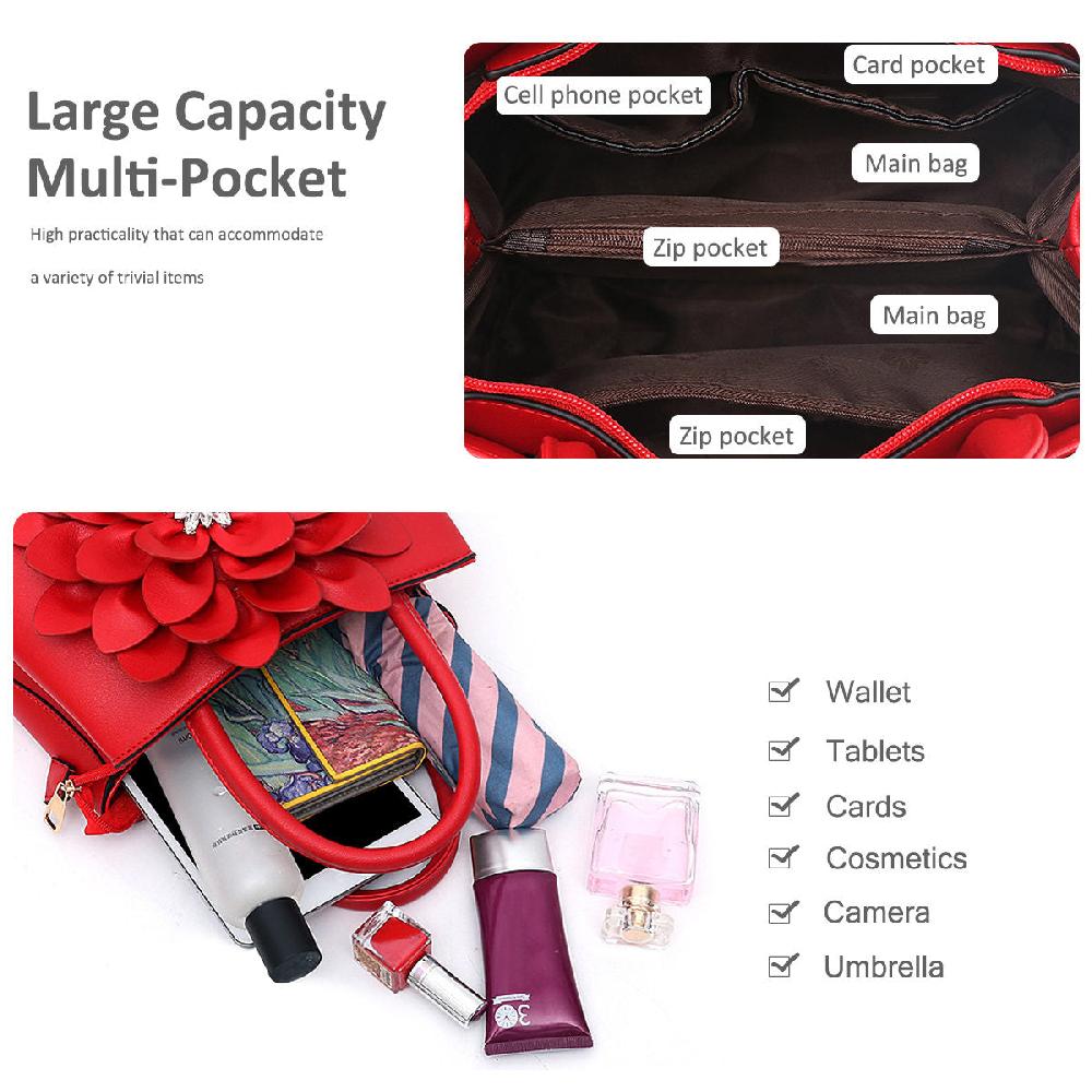 Nicole & Doris Large Flower Decor Messenger Bag