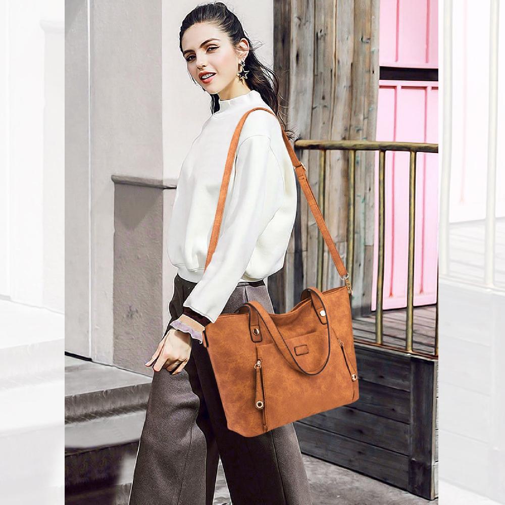 Nicole & Doris Large Retro PU Tote Bag