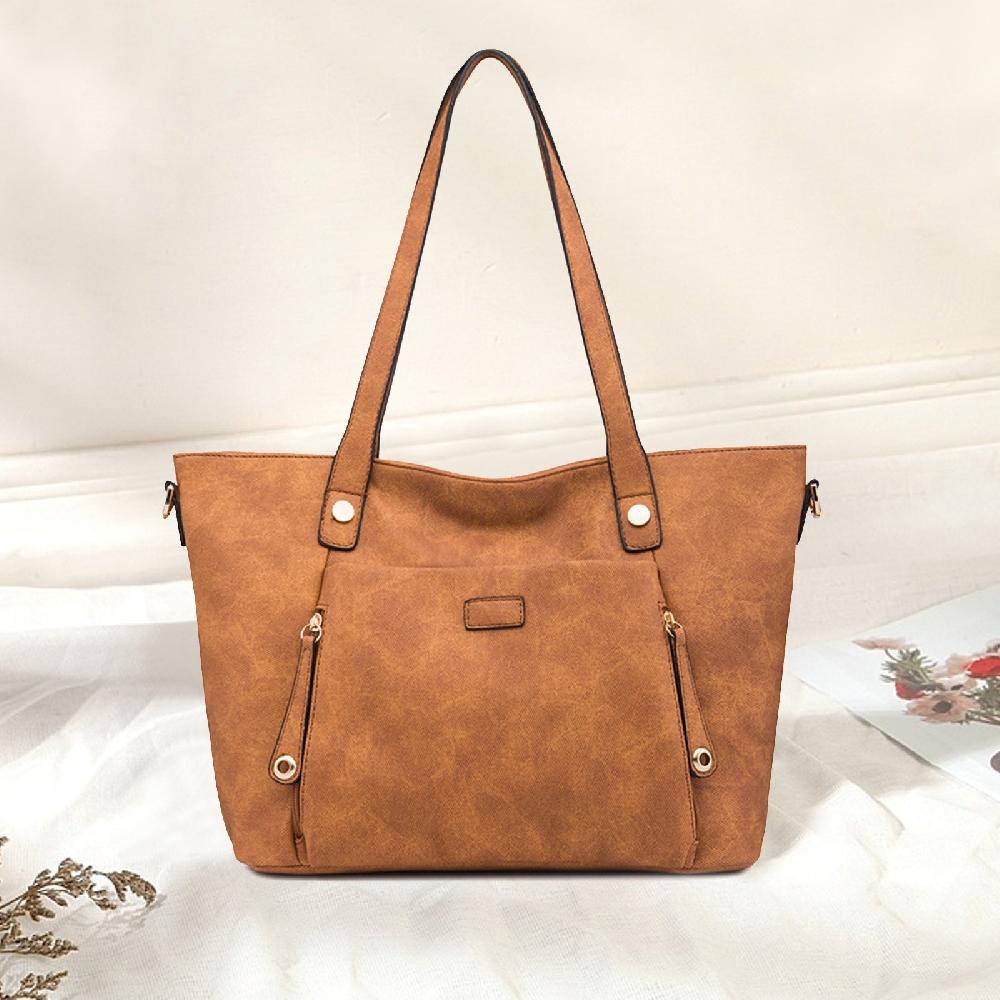 Nicole & Doris Large Retro PU Tote Bag