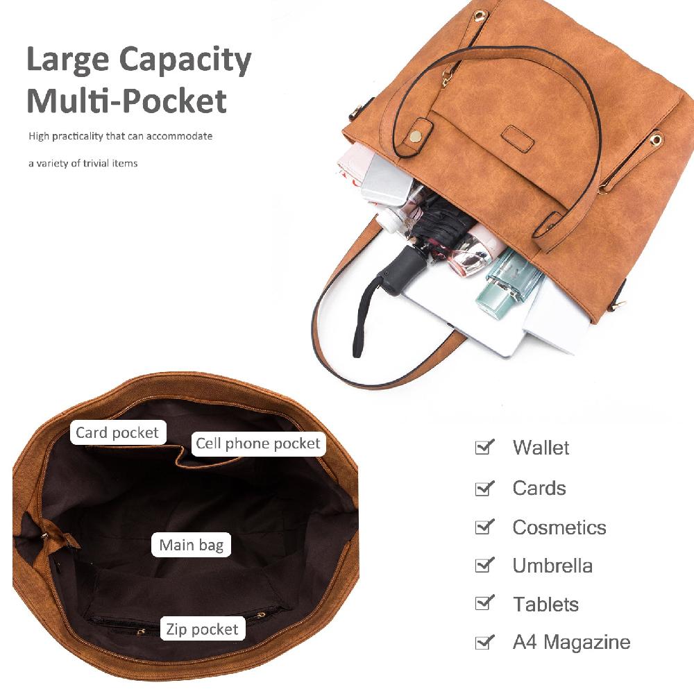 Nicole & Doris Large Retro PU Tote Bag