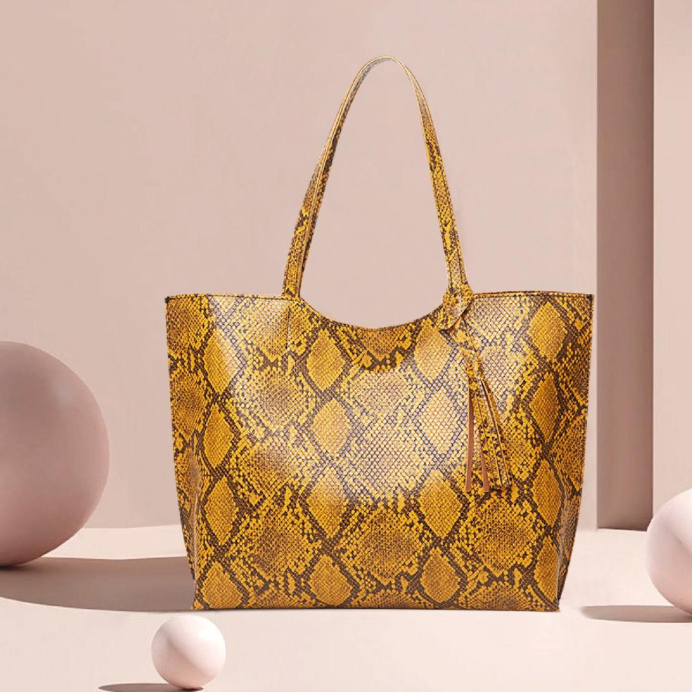 Nicole & Doris Large Snakeskin Pattern Tote Bag
