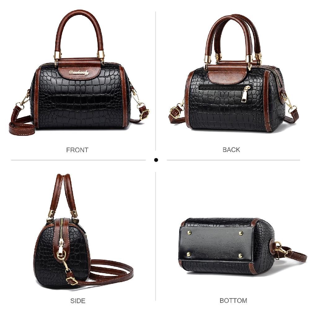 Nicole & Doris Leather Crocodile Shoulder Bags