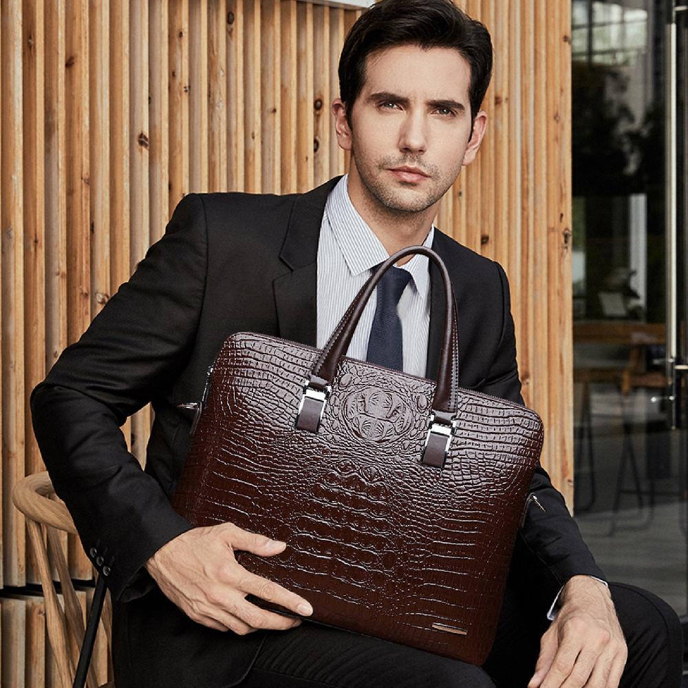 Nicole & Doris Male Croc Pattern Handbag