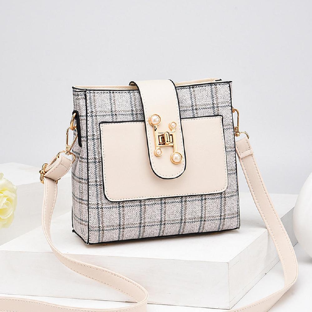 Nicole & Doris Minimalist Plaid Female Messenger Bag