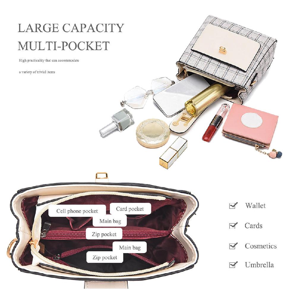 Nicole & Doris Minimalist Plaid Female Messenger Bag
