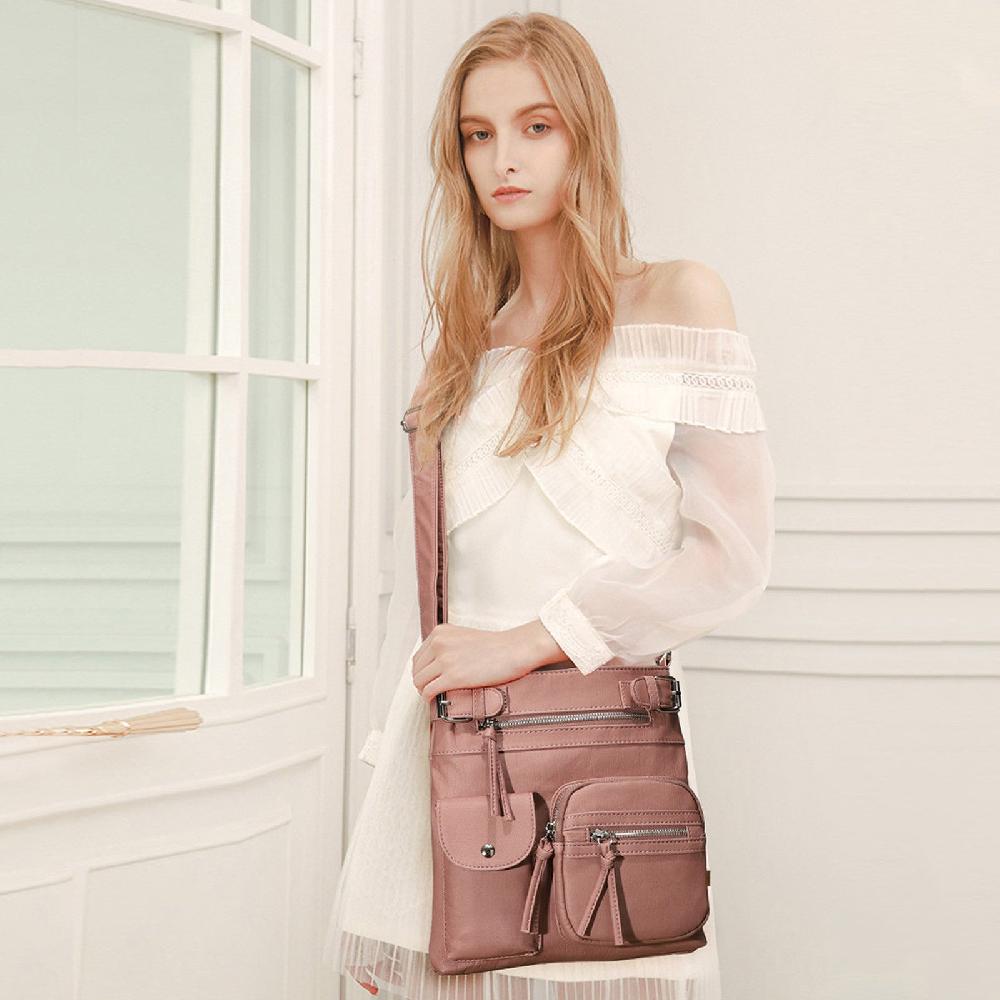 Nicole & Doris Multi Pockets Zip Front Messenger Bag