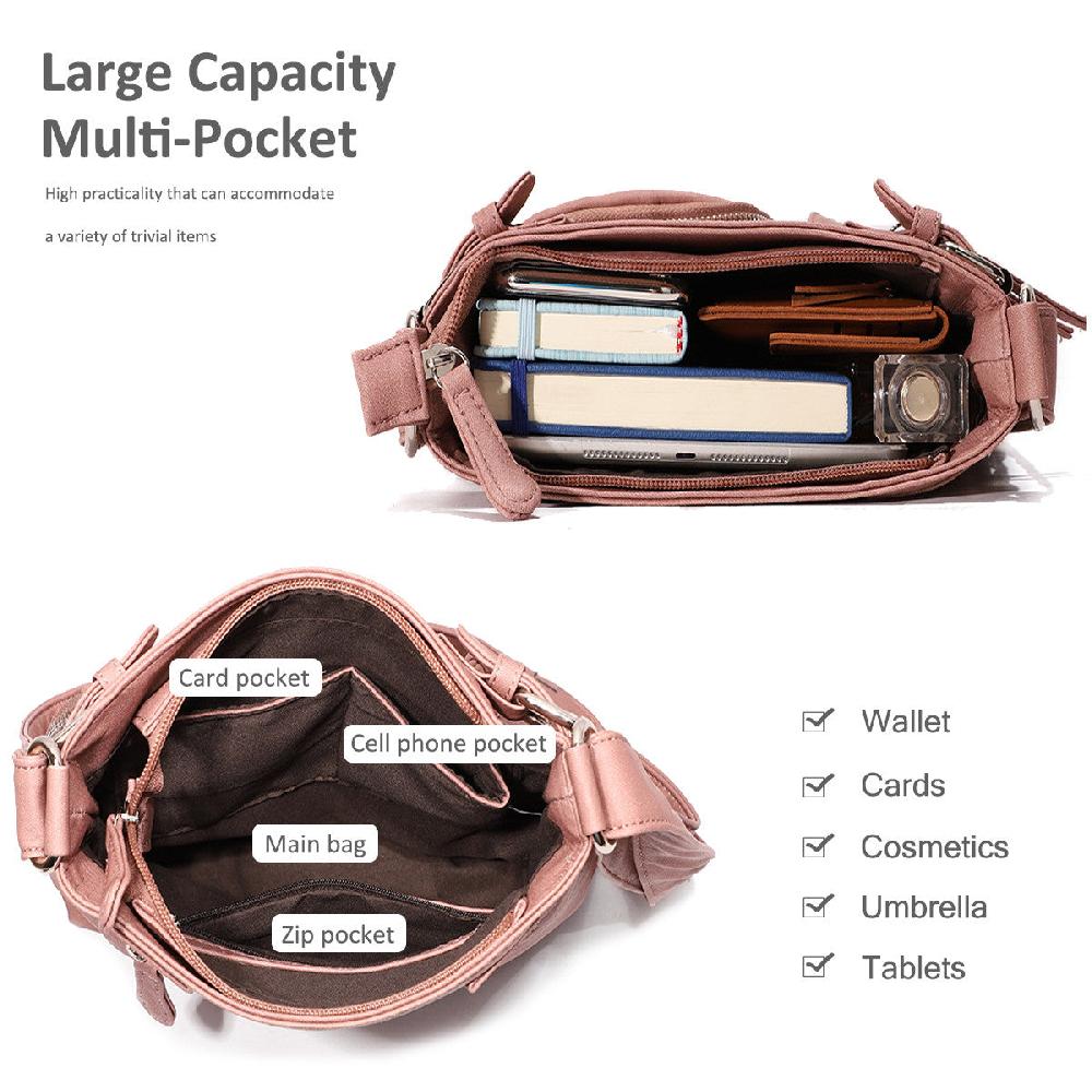 Nicole & Doris Multi Pockets Zip Front Messenger Bag